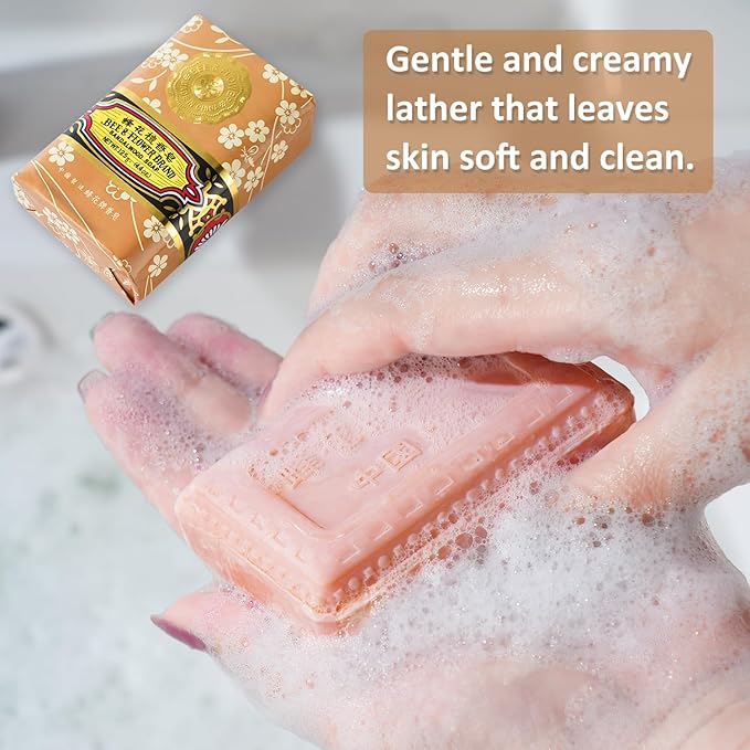 Bee & Flower Soap Bar Sandalwood Soap Moisturizing Bath Soap Bars Nourishes Your Skin 4.4 oz(Pack of 4)