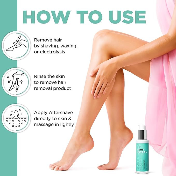Bump Patrol bump patrol aftershave for Women, Calm & Hydrating after shave for women - ingrown hair treatment, Razor Bumps & Burn Relief, Rose & Lavender Scent, Dye & Sulfate Free - 2 Fl Oz
