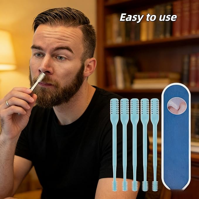 2-in-1 Nasal Hair Cutter, a New Model in 2026, 360 ° Rotating Nose Hair Trimmer, efficient and Portable Tool for Removing Nose Hair, Suitable for Various People and a Must-Have for Travel (blue12PC)