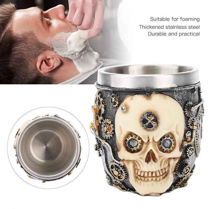 Shaving Soap Bowls/mug, Stainless Steel Shaving Brush Bowl for Men Easy to Lather Fits Wet Shaving