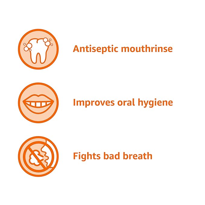 Amazon Basics Antiseptic Mouthwash, Original Flavor, Fights Plaque and Gingivitis, 1.5 Liter, 50.7 ounce (Pack of 1) (Previously Solimo)