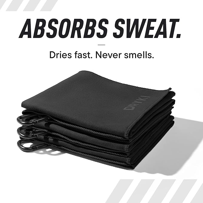 Sweat Absorbing Handkerchiefs - The Original Pocket-Sized Sweat Towels - Quick-Dry Microfiber Sweat Rags for Face, Hands, & Body - Gym, Sports, and Work (Black: Large Size, 3 Pack)