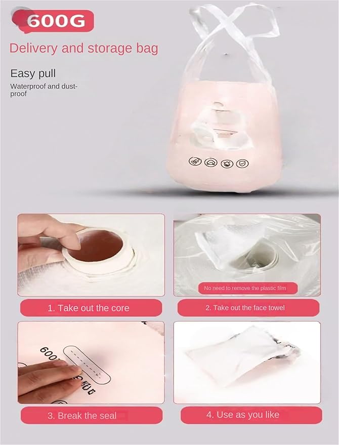 Men Women Multifunctional Cotton Cloth Roll Dry Wipes Facial Cloths Towel Towelettes Drying Facial Tissue Makeup Remover Care (Off White,one size)