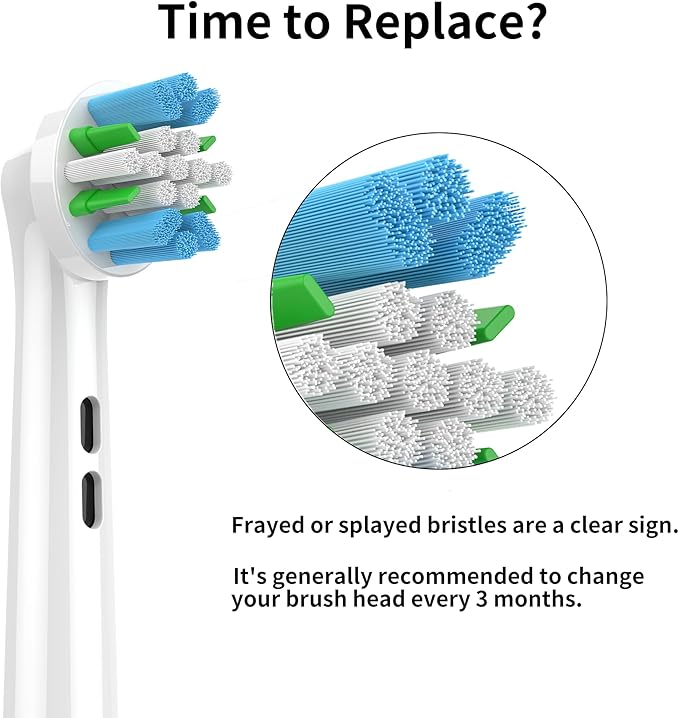 Replacement Toothbrush Heads Compatible with Oral-B Braun, 12 Pack with Color-Coded Rings for Family – Deep Clean for Wide Spaces, Fits 7000/Pro 1000/500/3000 Series – Medium Stiffness