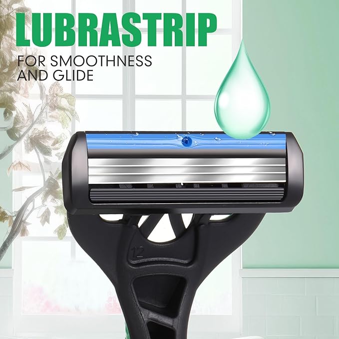 60 Pcs Men's Disposable Razors Set 3 Blade Bulk Sensitive Head Shaving Razors for Men Travel Hotel Spa Christmas Party Gift
