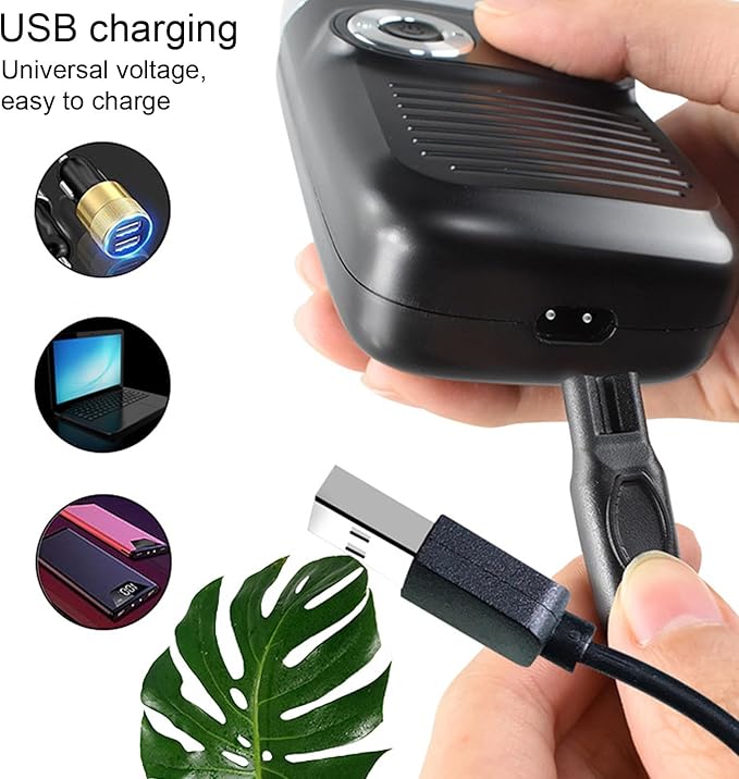 , Double Foil Rechargeable Electric Electric Shavers for Men, Low Noise Powerful Electric Foil and Bald Shavers Beard Trimmer for Close, Smooth Shaving