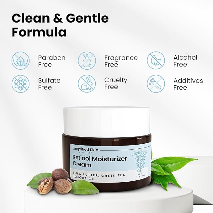 Retinol Cream for Face (2-Pack) – 2.5% Retinol Moisturizer for Fine Lines, Firming & Collagen Boost – Anti-Aging Night Wrinkle Cream with Hyaluronic Acid – 1.7 Oz