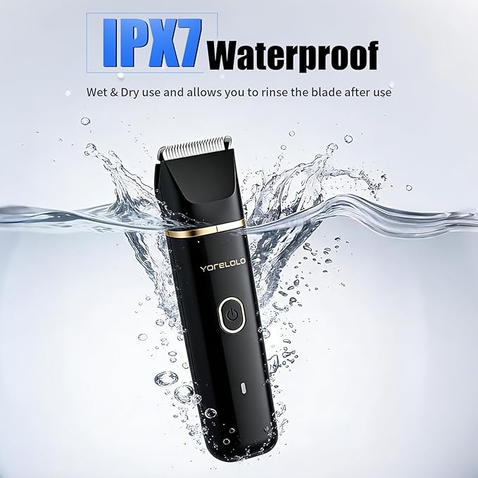 Manscape Body Hair Trimmer for Men, Waterproof Pubic Hair Trimmer with Ceramic Blade, Ball Razors with USB Fast Charging, 90 Minutes Shaving, Ideal Valentine or Birthday Gift