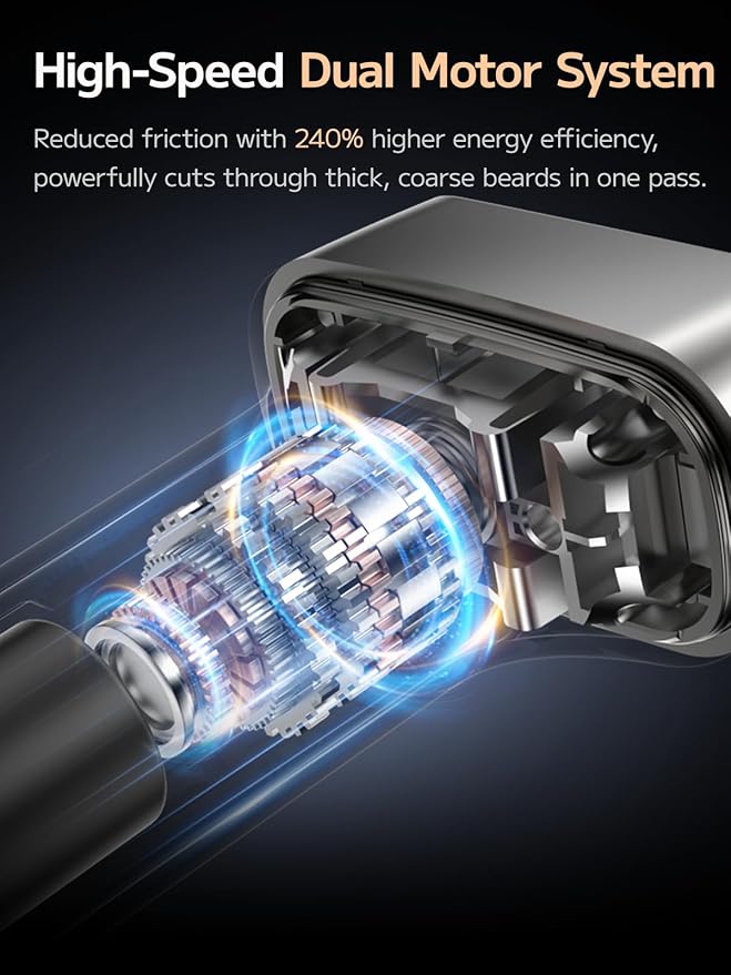 Electric Foil Shavers for Men, Mini Electric Razor for Face & Beard, Samll Shaver Portable Compact & Lightweight for Travel - IPX7 Waterproof Cordless Fast Charge, 3 Blades, Wet/Dry Use