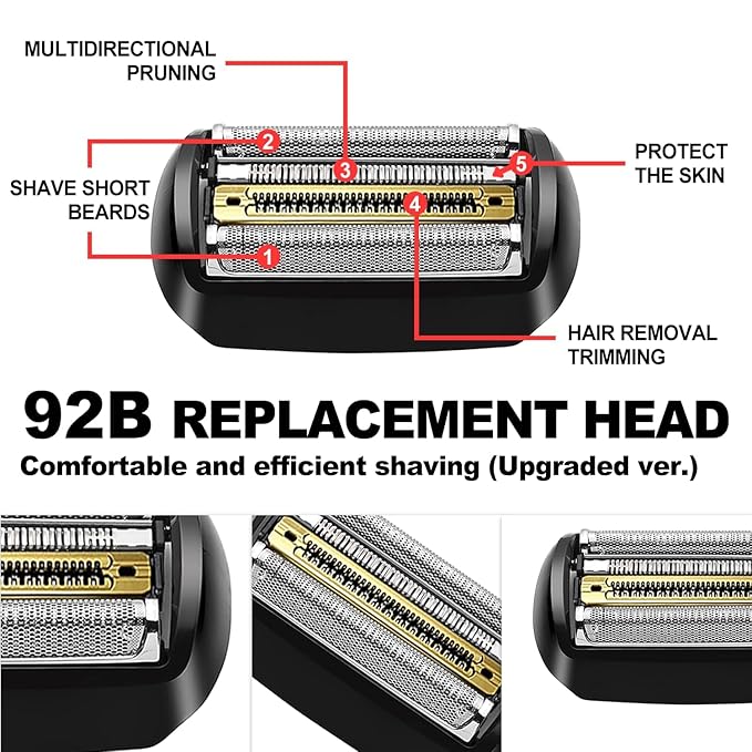 NEW Electric Replacement Shaver Head Series 9 92B Accessories Shaver Compatible with Series 9 Electric Razors 9290cc, 9291cc, 9370cc, 9293s, 9385cc, 9390cc, 9330s, 9296cc (Upgraded ver.)