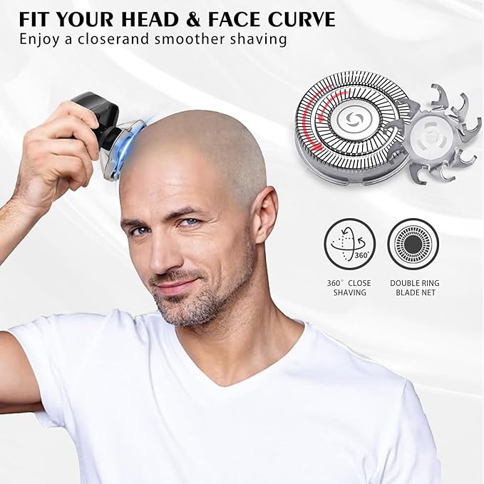 4Pack Pro 4 Head Replacement Blades for Pitbull Shaver Replacement Heads for Skull Bald Head Razors Gold PRO, Silver PRO, Platinum PRO… Series, Precision Replacement Blades for Head, Face.