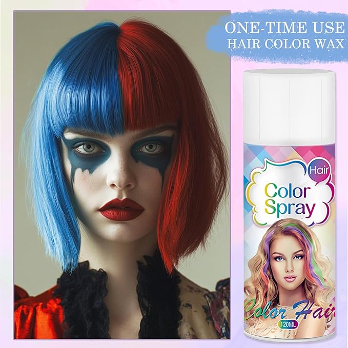 Temporary Hair Color Spray for Women Men Kids, Instant Vivid Temporary Hair Dye, One-Time Use Hair Color Wax Non-Sticky For Cosplay DIY, Christmas Party, Crazy Hair Day (Fired Red, 120ML)