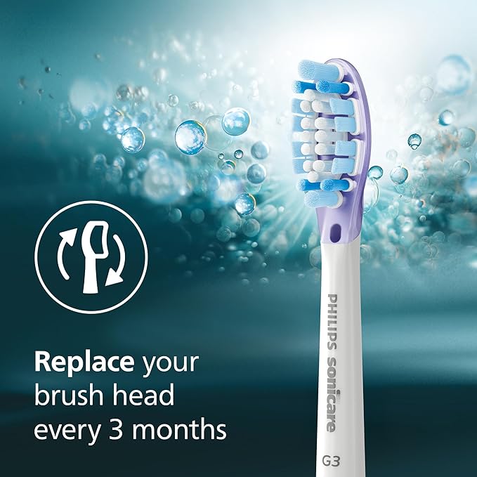 Philips Sonicare G3 Two-in-One - Genuine Replacement Electric Toothbrush Heads, White, 2 Pack, HX9052/77