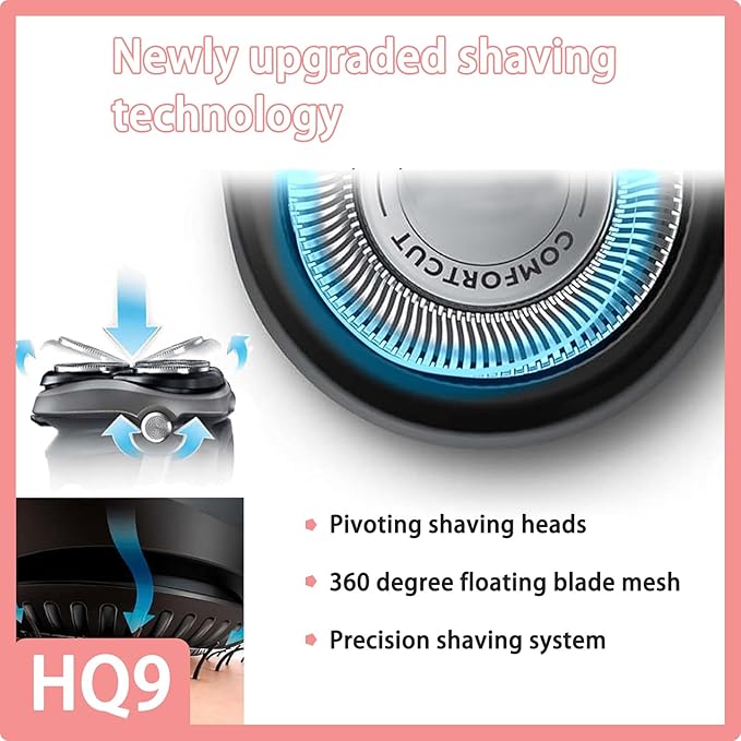 HQ9 Replacement Blades Compatible With Philips Norelco HQ9 Replacement Heads,for Philips Speed XL 8240XL 8140XL 8170XL 8150XL 8160XL Series,8200 Series,9100 Series,and PT/AT900 Electric Shavers Heads