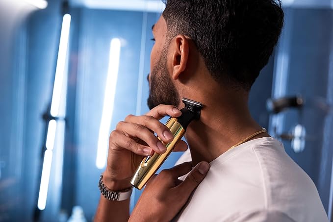 Andis 562442 Insight Slim Cordless High Powered Rotary Motor Hair Trimmer, 9-Piece Kit, Stainless-Steel T-Blade, Lithium-Ion Battery, Travel Lock, Gold