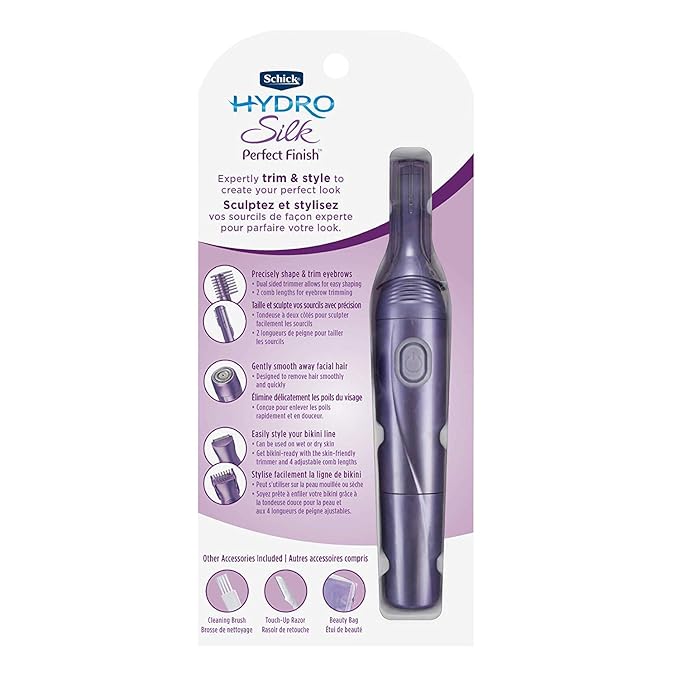 Schick Hydro Silk Perfect Finish Trimmer, 8-in-1 Grooming Kit for Women