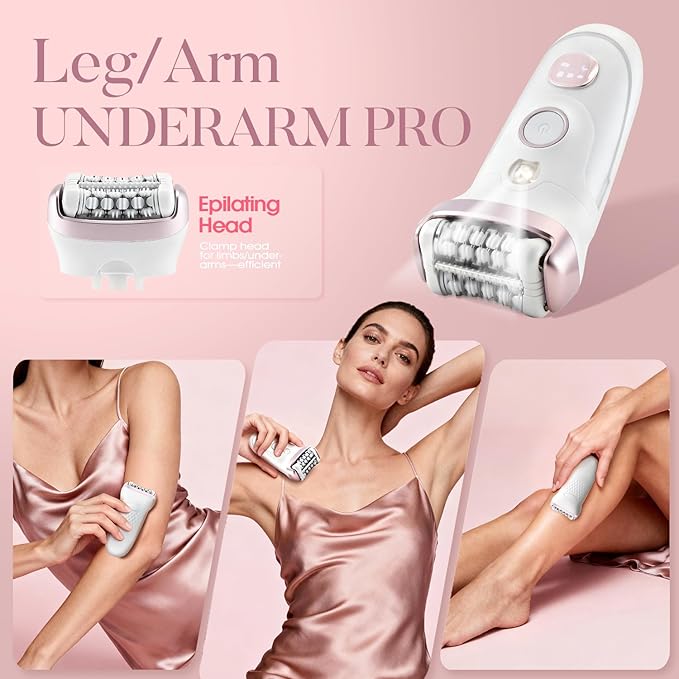 DSP 2 in 1 Women's Shaver - Electric Hair Removal Device with LED Display, IPX4 Waterproof, Fast Charging for Face/Legs/Arms
