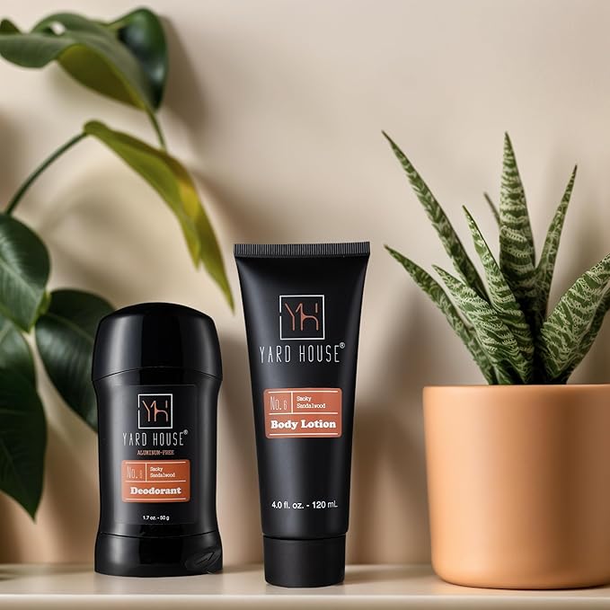 Men’s Bath Gift Set – Smoky Sandalwood | 4-Piece Grooming Kit with Body Wash, Body Lotion & Deodorant in Travel Toolbox Case – Perfect for Father’s Day, Christmas, Birthdays & Holidays