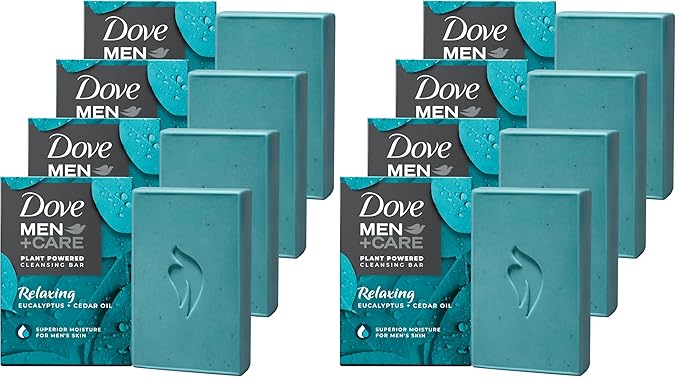 DOVE MEN + CARE Plant-Based with Eucalyptus and Moisture for men`s skin,5 Ounce,(Pack of 8)