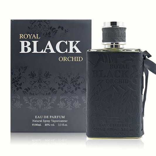 Royal Black Orchid Long-Lasting Cologne for Men | Fresh Citrus & Woody Scent | Eau de Toilette 100ml Spray | Day to Night Fragrance