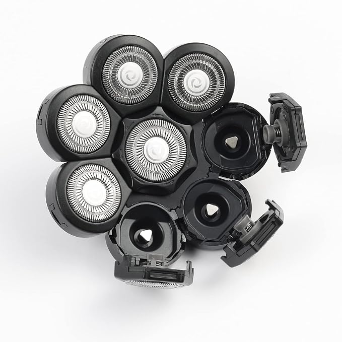 Electric Shaver Replacement Head 8 Heads for Bald Men Wet and Dry Compatible Waterproof 8D Upgrade Replacement Blades