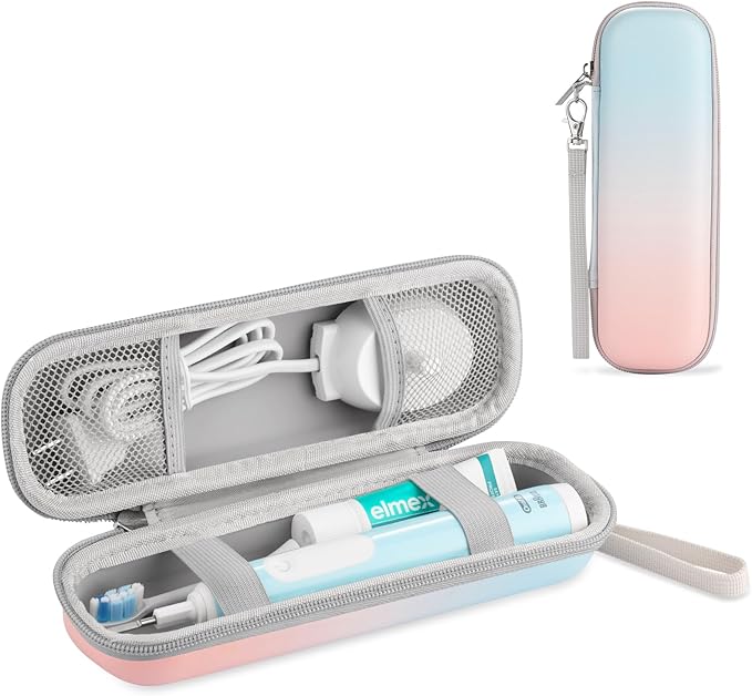 Toothbrush Travel Case for Oral B/Oral-B Pro 1000 1500 5000 7000 7500 9600/ Philips Sonicare 4100 5100 1100 6100 5300 Electric Toothbrush, Portable Hard Protective Storage Bag (Gradient)