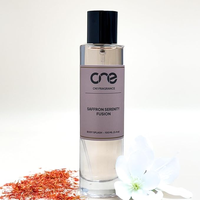 Saffron Serenity Fusion Body Splash - Unisex Perfume, Saffron & Amber Notes, Travel Size - 100ml
