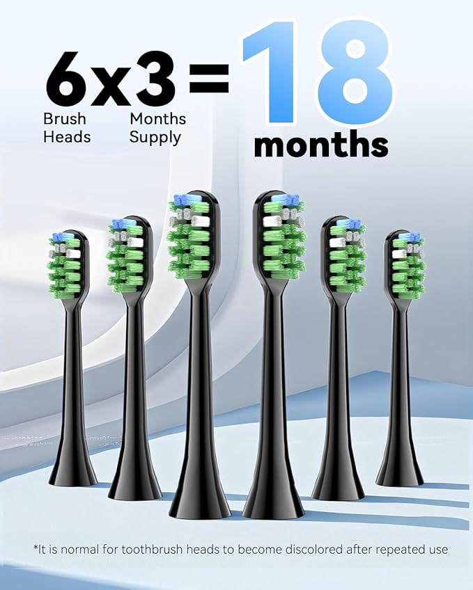 JTF Sonic Electric Toothbrush with UV Sanitizing & Drying: 5 Modes for Effective Yet Gentle Cleaning – with 6 Brush Heads, Rinse Cup, Wireless Charging Base, Rechargeable for Daily Care, Home & Travel