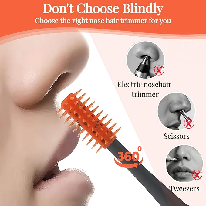 2026 Upgraded 2-in-1 Nasal Hair Cutter, 360° Rotating Double-Sided Blade, Washable Portable Grooming Tool for Men & Women, Travel Essential, 6Pack (Multi-Color)