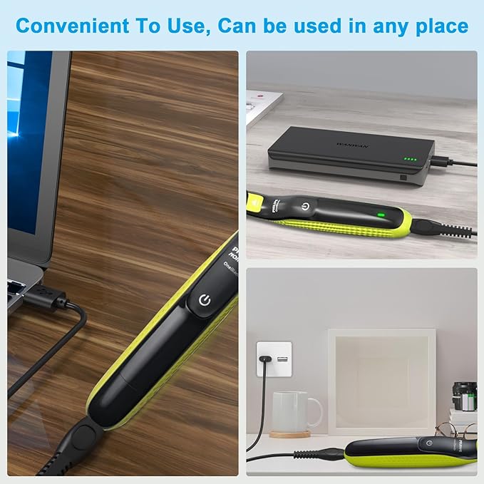 GOLDFOX 5V Charger Compatible with Philips Norelco One Blade 360 Newer Model QP2834 QP2724 MG9525 QP1324 QP1424 QP1924 QP4631 QP4530 MG9510 MG5910 for One Blade Series Electric Shaver Razor