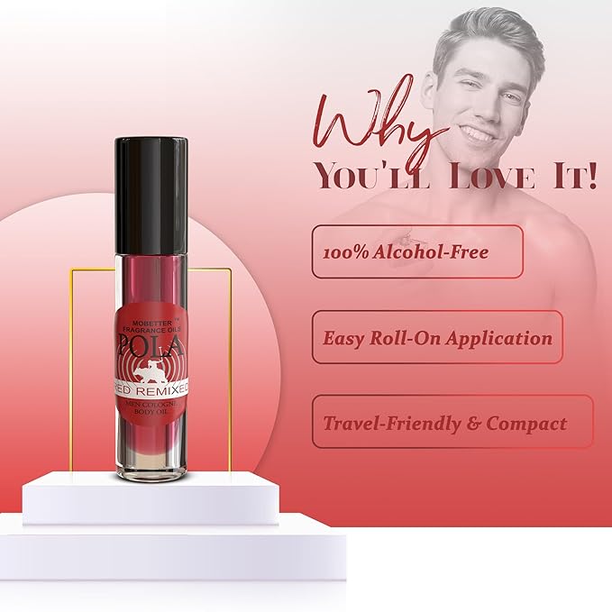 MOBETTER FRAGRANCE OILS Pola Red Remixed Cologne Body Oil for Men (10ml Roll On)