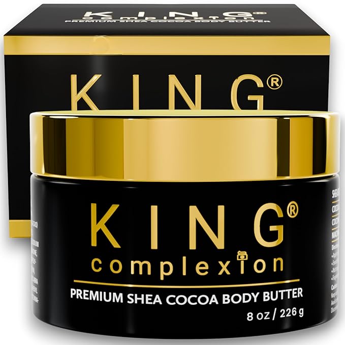 Shea Cocoa Body Butter - Organic - Nice Cocoa Smell - Not Too Greasy - Thick Cocoa Butter - Large 8 oz- Deep Moisturizing - Melanin Rich Skin - Black Owned Skincare - Mens Skincare