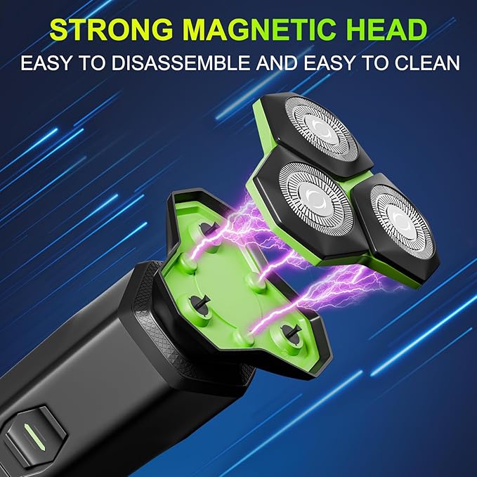 Electric Razor for Men - Electric Shavers for Men with Magnetic Detachable Head, 3D Floating Head, Ideal for Travel, Office, and Business Trips