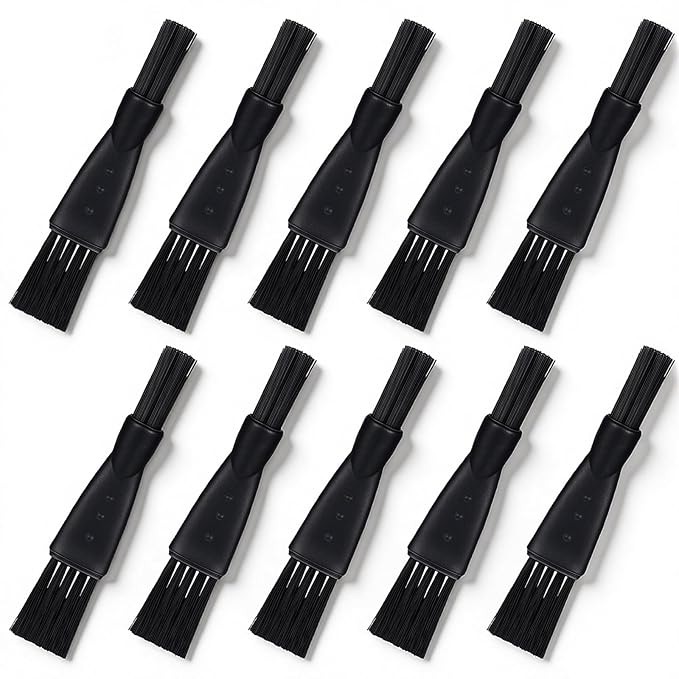 10 PCS Electric Shaver Cleaning Brush, Clipper Cleaner Brush Electric Razor Cleaner Brushes Black Double Sided Razor Brushes Replacement for Cleaning Razors Shaver Trimmer Hair Clipper Keyboard