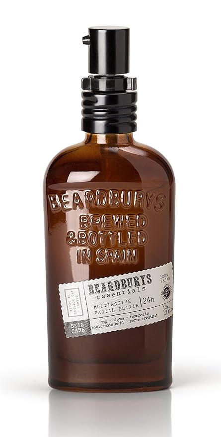 Beardburys Essentials Multi-Active Facial Elixir, Anti-Aging Moisturizer Natural Ingredients, Vegan Daily Facial Cream For Oily Dry and Sensitive Skin, 1,7 oz