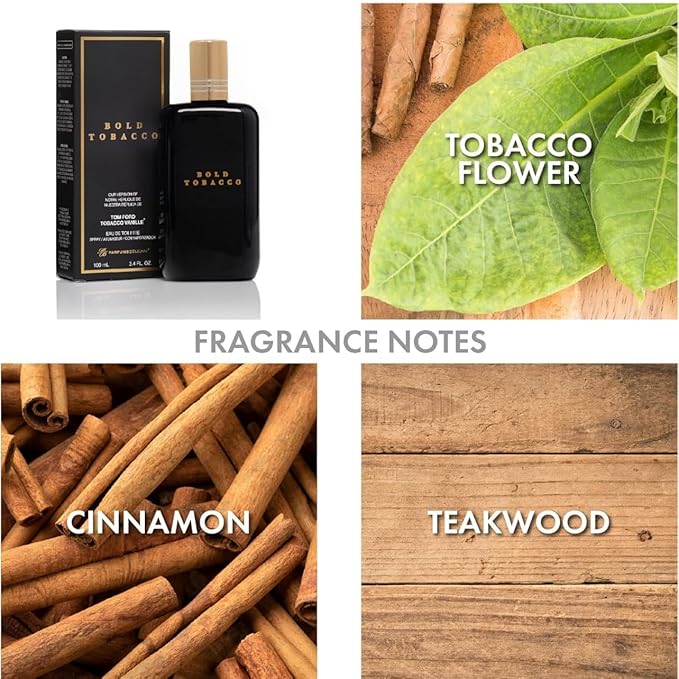 PB ParfumsBelcam Bold Tobacco Eau De Toilette Spray, Our Version of Tobacco Vanille, 3.4 fl.oz. (Pack of 2)