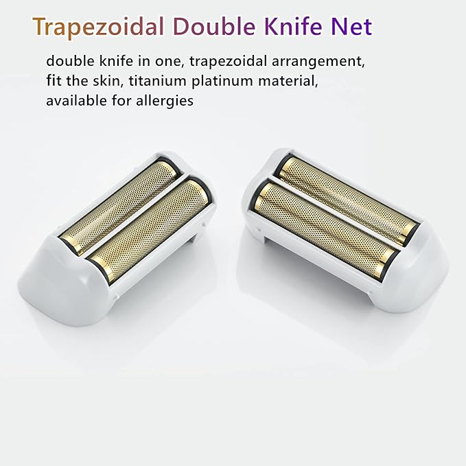 2 Pack Pro Shaver Replacement Foil and Cutters Compatible with andis 17150(TS-1)/17155/17200 Shaver ProFoil Lithium Replacement Golden
