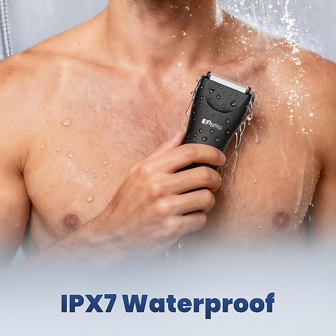 Manscaper for Men, Manscape Body Hair Trimmer for Men with Ceramic Blade & LED Light, Waterproof Electric Shaver Groomer for Pubic Hair, Chest, Legs & Bikini, Pubic Hair Trimmer for Wet/Dry Use