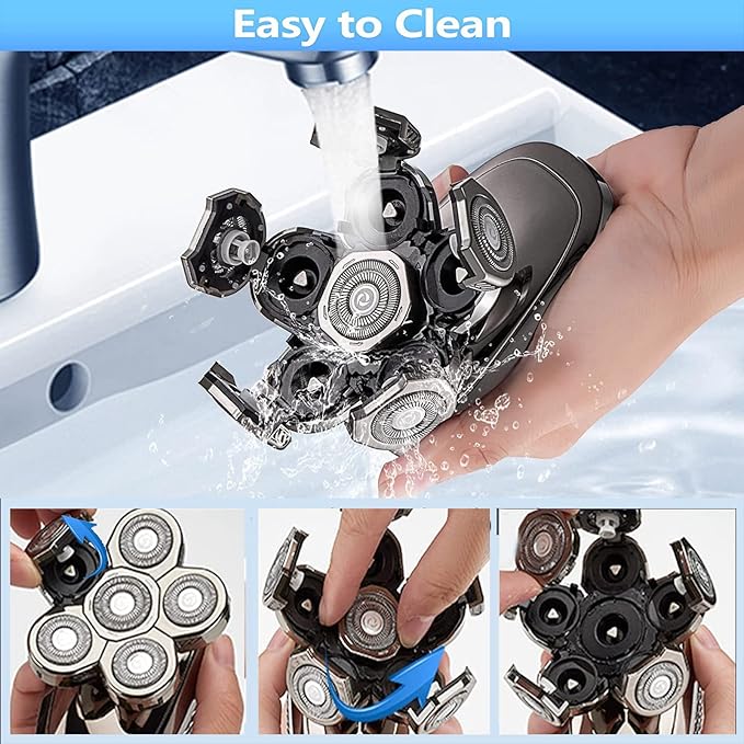 Head Shaver Replacement Heads,Head Shaver Replacement Blades, Head Shavers for Bald Men,Head shavers for Men, Stainless Steel Rotary Blades for Electric Head Razor (silver6)