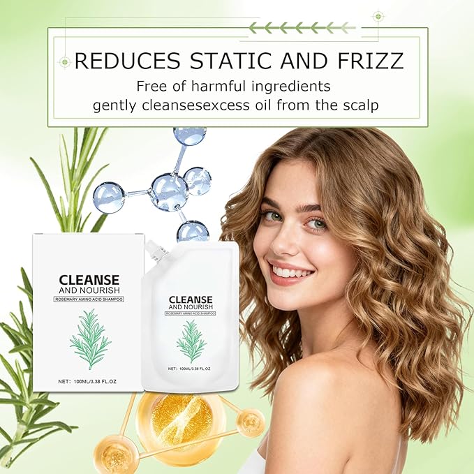 Rosemary Amino Acid Shampoo for Hair Growth（2PCS）, Controls Oily Scalp & Thinning Hair, Thickens & Strengthens for Men and Women
