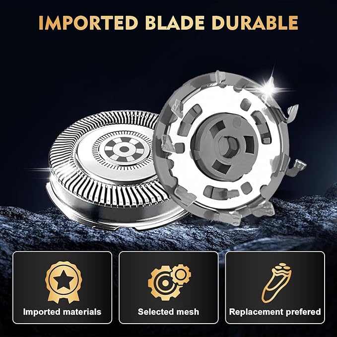 SH71/52 Replacement Heads Compatible with Philips Norelco Series 7000 & 5000, Upgraded SH71/SH70/52 Blades for Philips Shaver 7500 7530 S7311 S7370 S7371,9-Pack