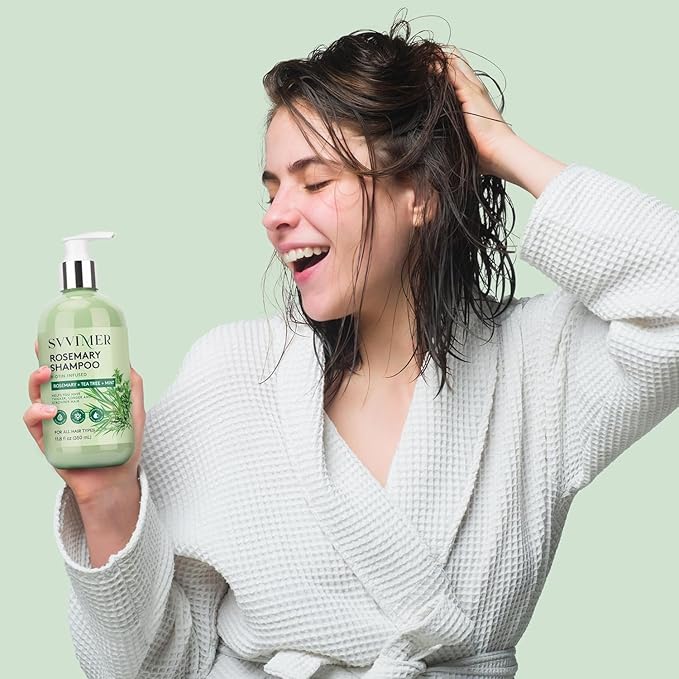 Svvimer Hair Thickening Shampoo and Conditioner - Rosemary Shampoo with Biotin Tea Tree Oil Mint for Thinning Hair - Sulfate Free for Women and Men