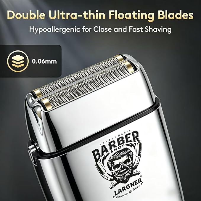 Retro Electric Razors for Men with Beard Trimmer, Rechargeable Mens Gold Foil Shavers, Strong Power (Sliver) (Sliver)