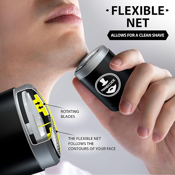 Rechargeable Mini Portable Electric Shaver - Pocket Size Washable Electric Razor - Travel Mini Razor - Men's Electric Razor - USB Travel Shaver - Electric Razor for Men - Travel Electric Razor