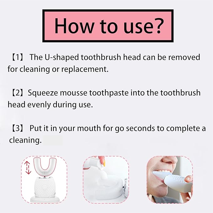 Ultrasonic Toothbrush for Adults - Automatic Electric Toothbrush with Soft Bristles & 30s Timer Rechargeable Portable Design with Wireless Charging Waterproof & Washable for Travel & Home Use (Black)