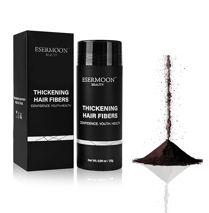 Hair Fibers (28g), Hair Fibers for Thinning Hair, Hair Building Fibers, Hairpiece Filler, Increase Hair Density, Styling Powder for Women & Men, Hair Makeup, Premium Formula Thickening (DARK BROWN)