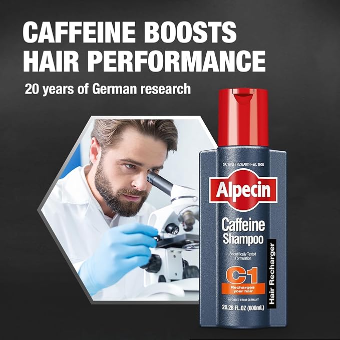 Alpecin C1 Caffeine Shampoo 20.28 fl oz I Hair Performance Enhancer I Promotes Natural Hair Growth and Thickness I Energizes Scalp 600mL 1 Pack