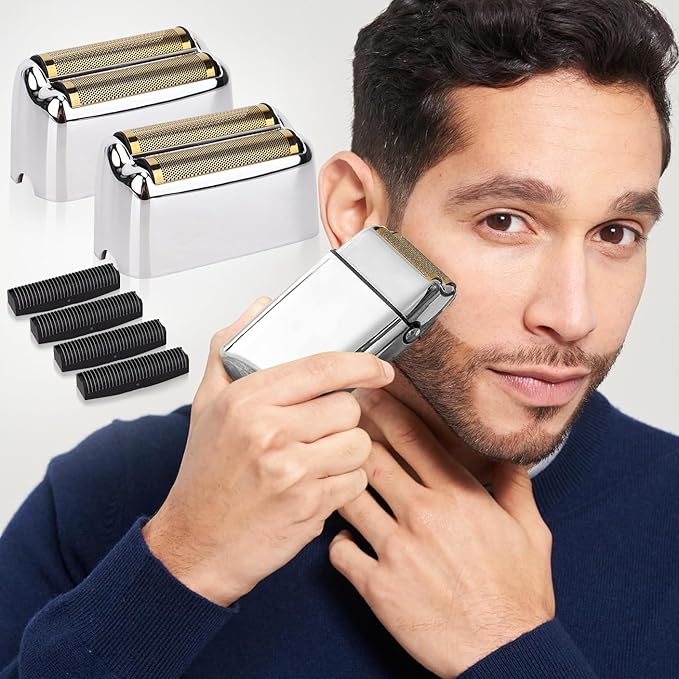 Replacement Foil and Cutters Head Compatible with Baby*lissPRO Double Foil Shaver, Replacement Foil Compatible with Baby*lissPRO Trimmer FXFS2 Shaver,2 Pack (Silver)