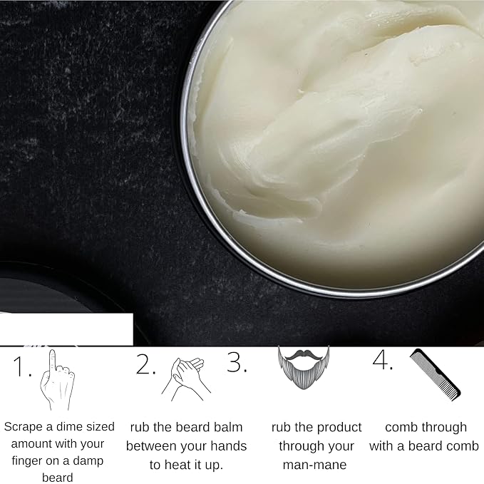BAHAWAT Beard Balm Oud & Sandalwood - Styles, Strengthens & Softens Beards - Natural Beard Conditioner- ZERO GRIT Balm - reduces beard itch, 2 ounce
