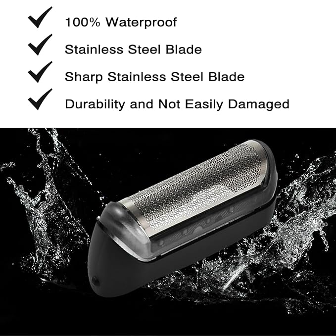 2Pack 10b Replacement Foil and Cutter for Braun series 1/cruzer foil & cutter,10B 20B Replacement Head Compatible with Braun Series 1000 2000 Electric Shaver 170 180 190 1715 1735
